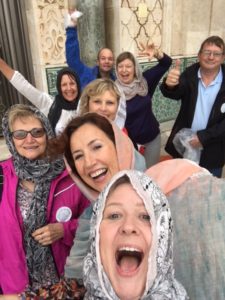 Gillian with her tour group in Morocco.