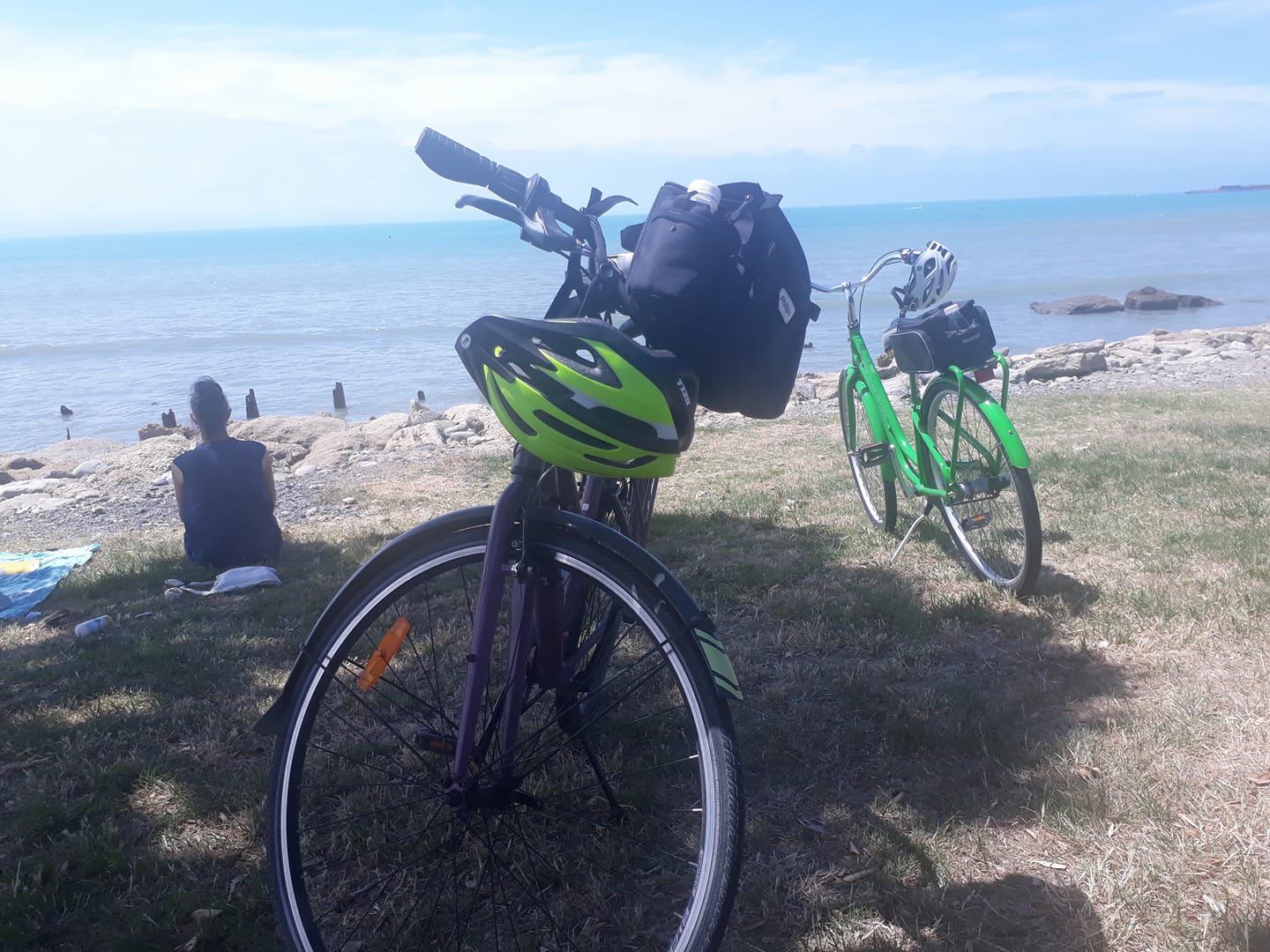 Pushbikes at the beach in Napier.