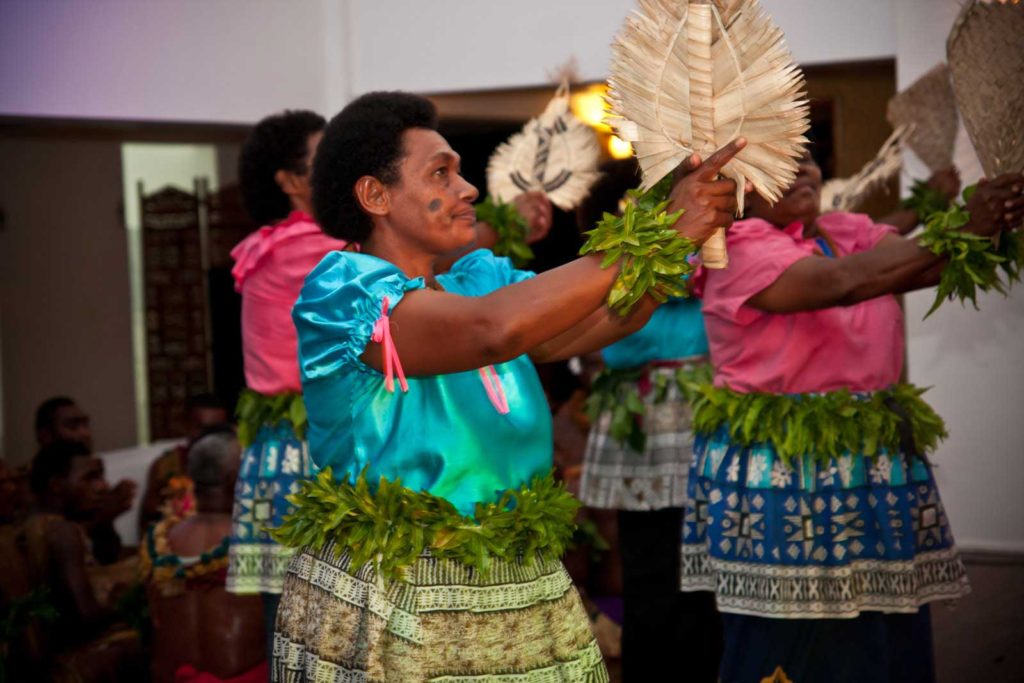 Fijian women entertain on Tokoriki Island