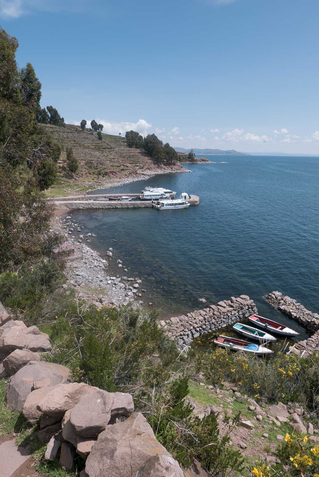 Views over Lake Titicaca from Taquile Island.