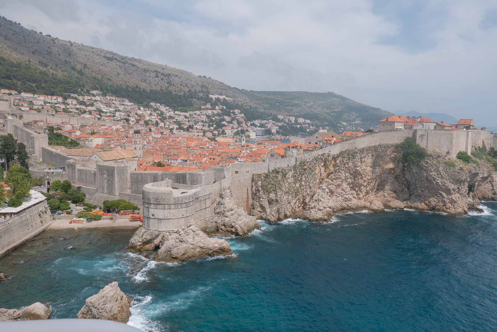 Views over Dubrovnik and the Adriatic Sea.