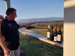 Wine expert, Kevin, pouring wines in the stunning grounds of Killara Estate, Yarra Valley