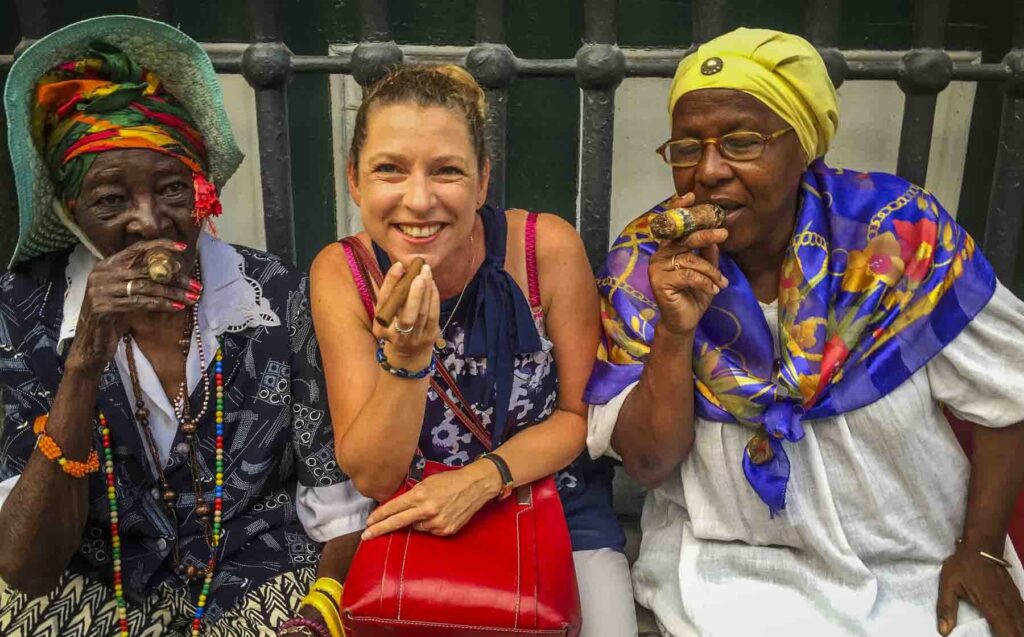 Di meets the locals in Havana