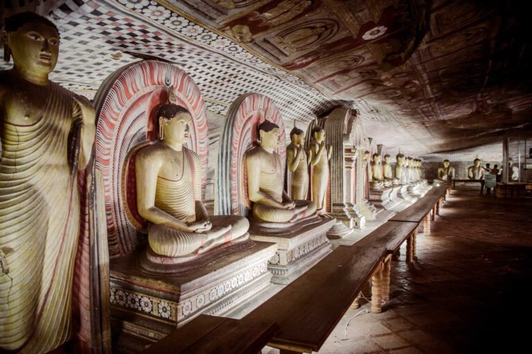 A cave full of Buddhas in Sri Lanka