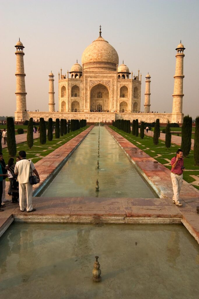 Taj Mahal with water