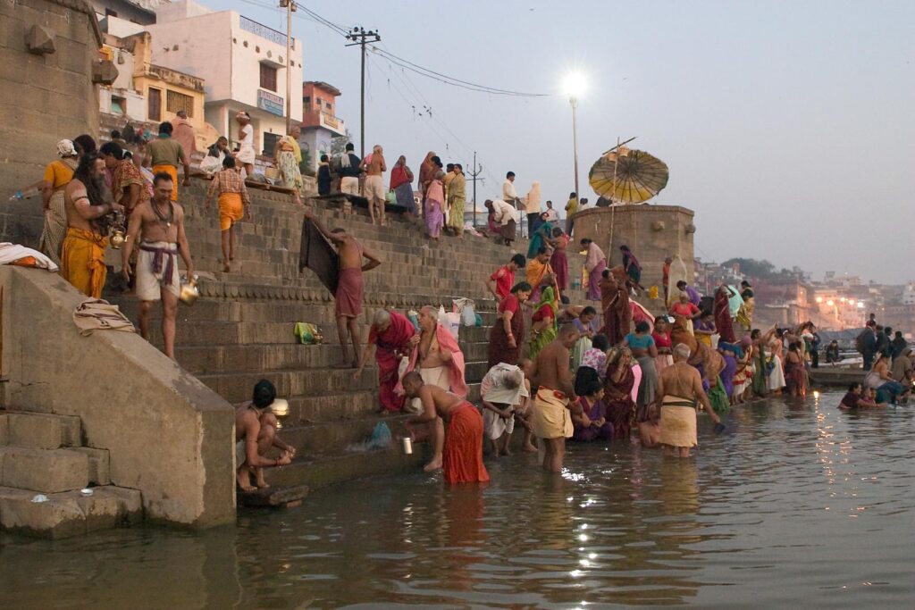 Bathing at sunrise