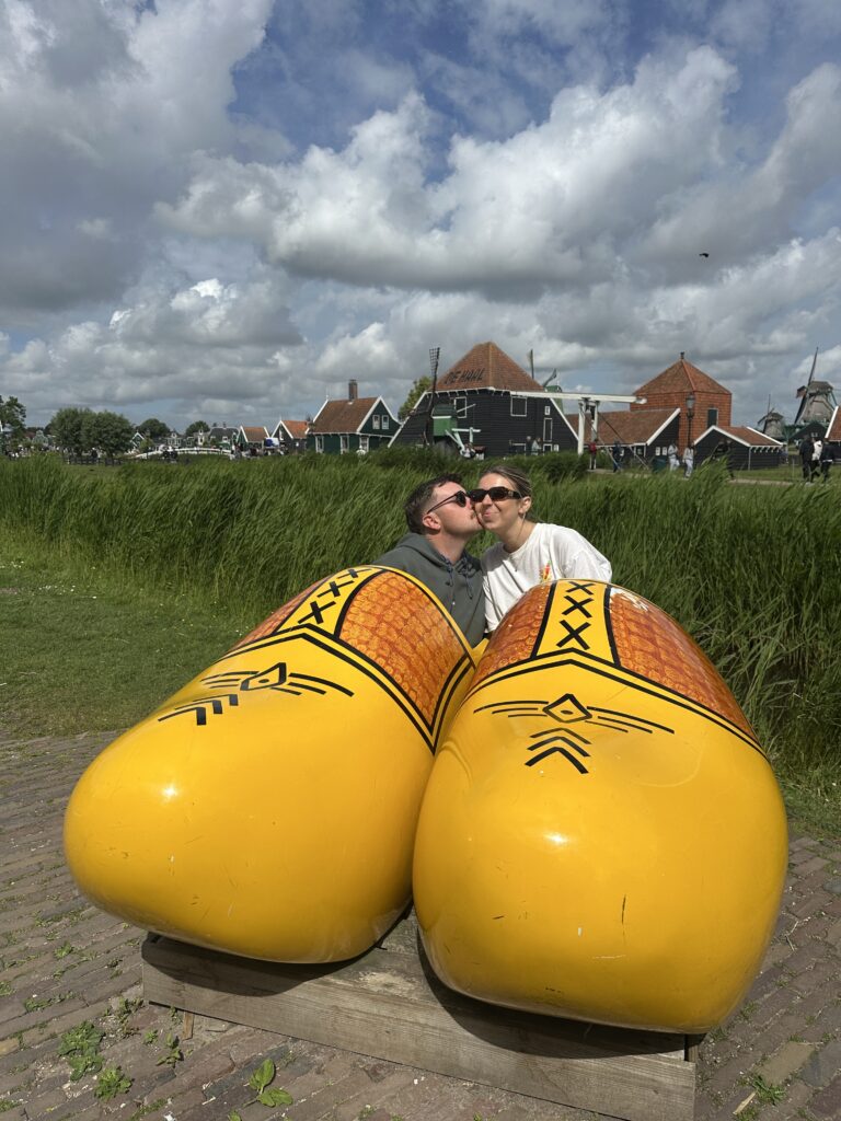 Learning how clogs are made.