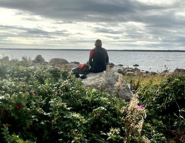 Matt overlooking a lake in Estonia.
