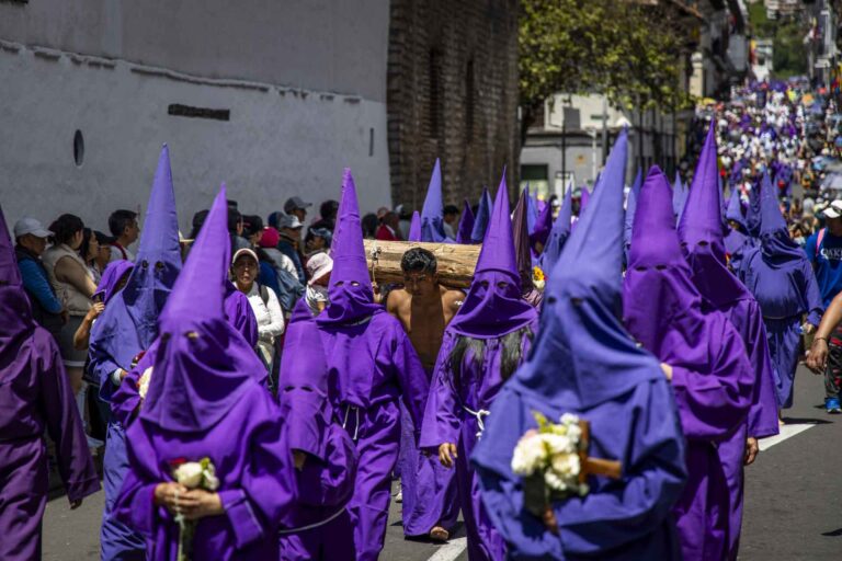 Celebrating Easter in a sea of purple in Quito